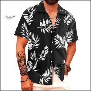 Men's Hawaiian Shirt Short Sleeve Button Down Casual Beach Tropical